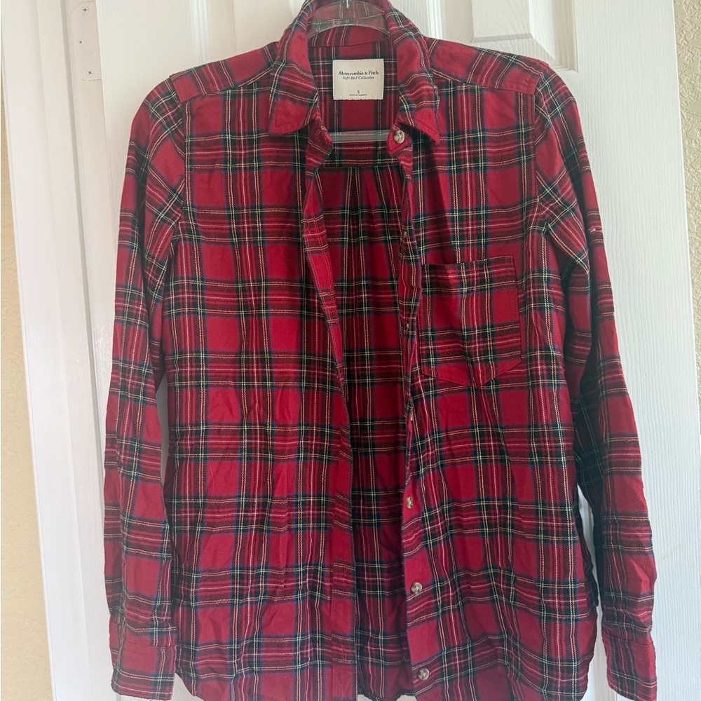 Abercrombie & Fitch Red Plaid Blouse